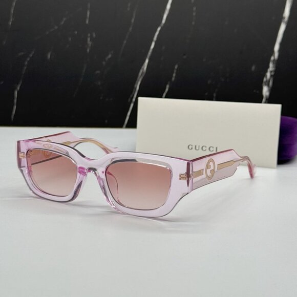 NEW GG1558SK 003 GUCCI PINK CAT EYE WOMEN GUCCI SUNGLASSES